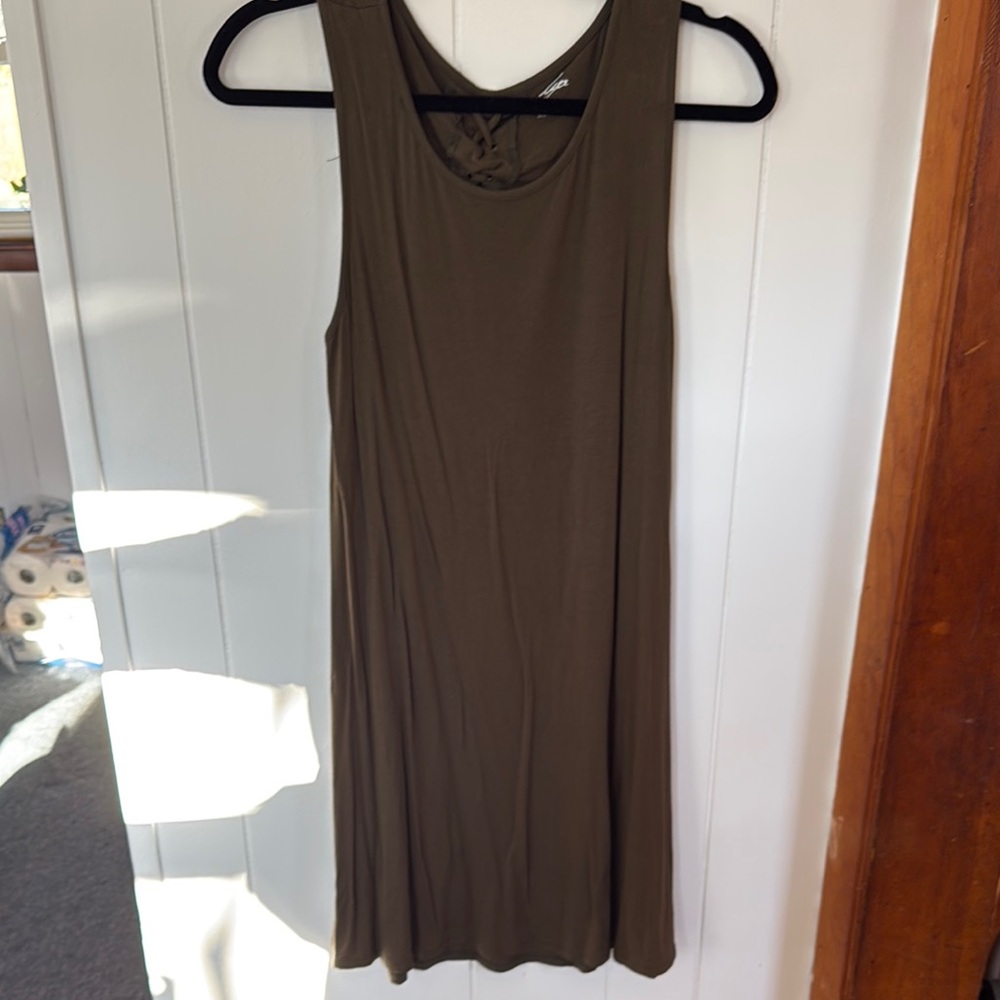 Olive Green Sleeveless Dress